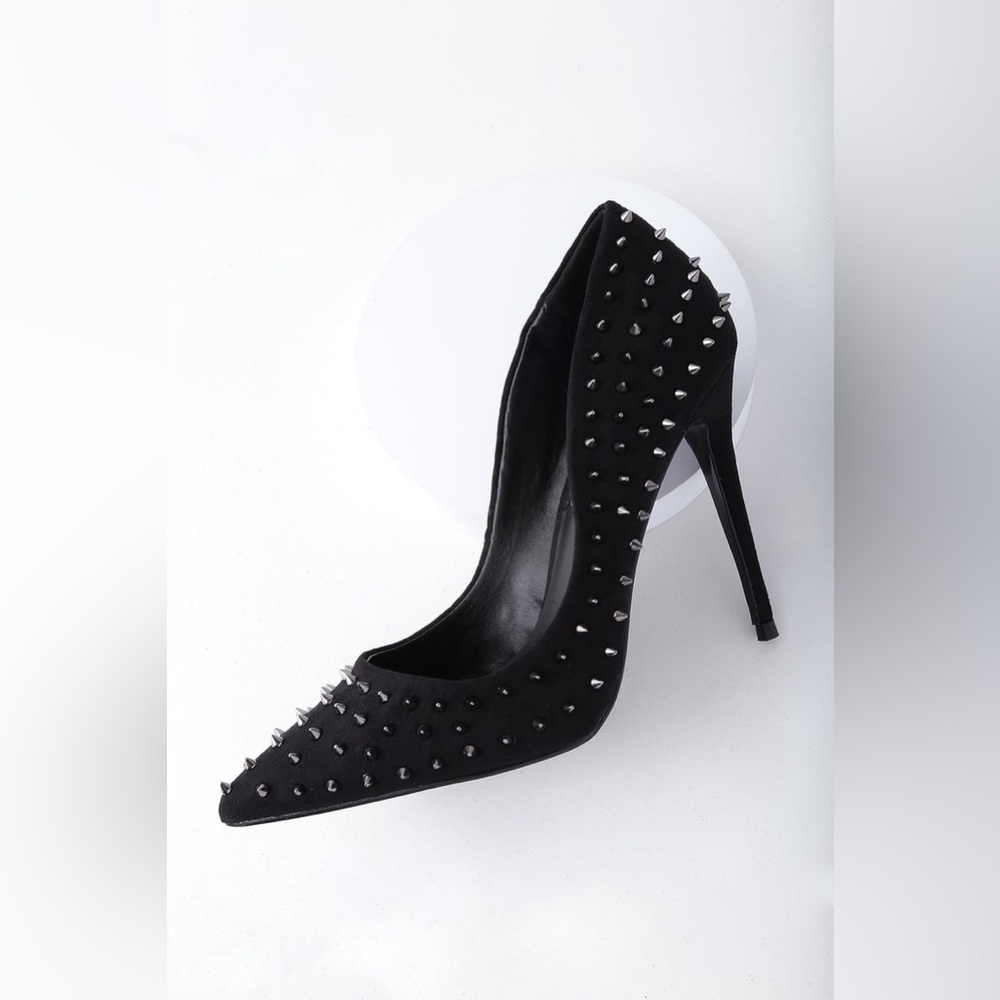 Steve Madden Daisie-S Black Suede Studded Pumps Black 9.5 - Picture 3 of 4